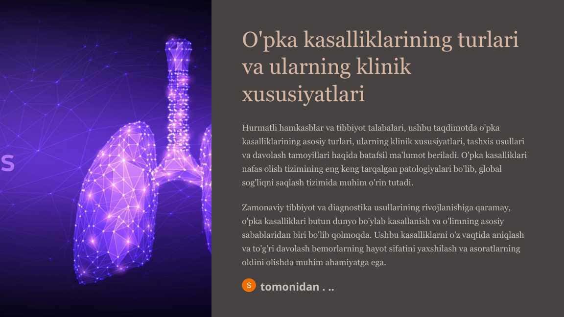 O'pka kasalliklarining turlari va ularning klinik xususiyatlari 1
