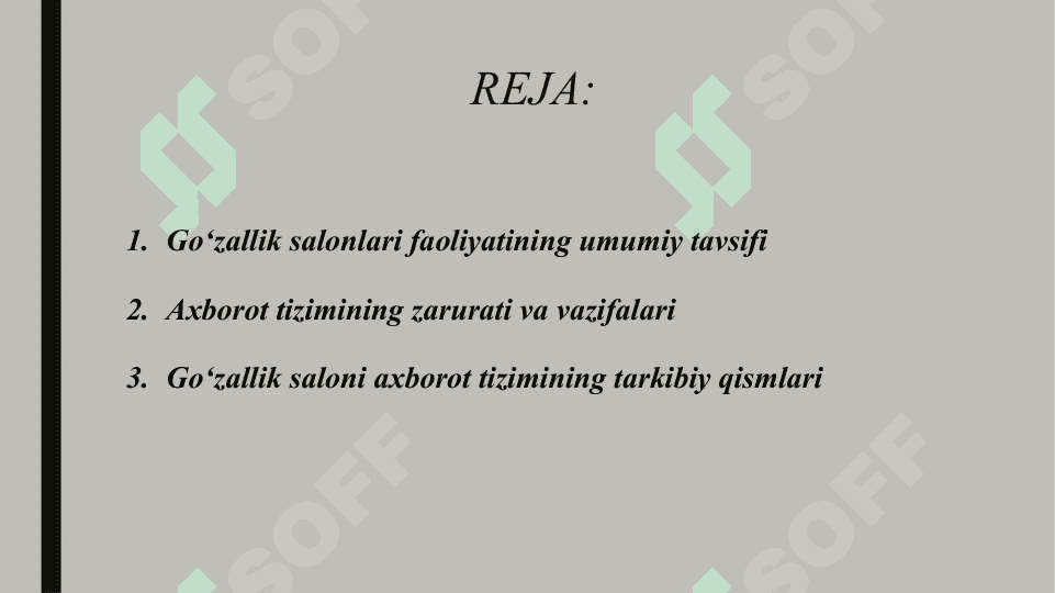 Go'zallik saloni axborot tizimi 2