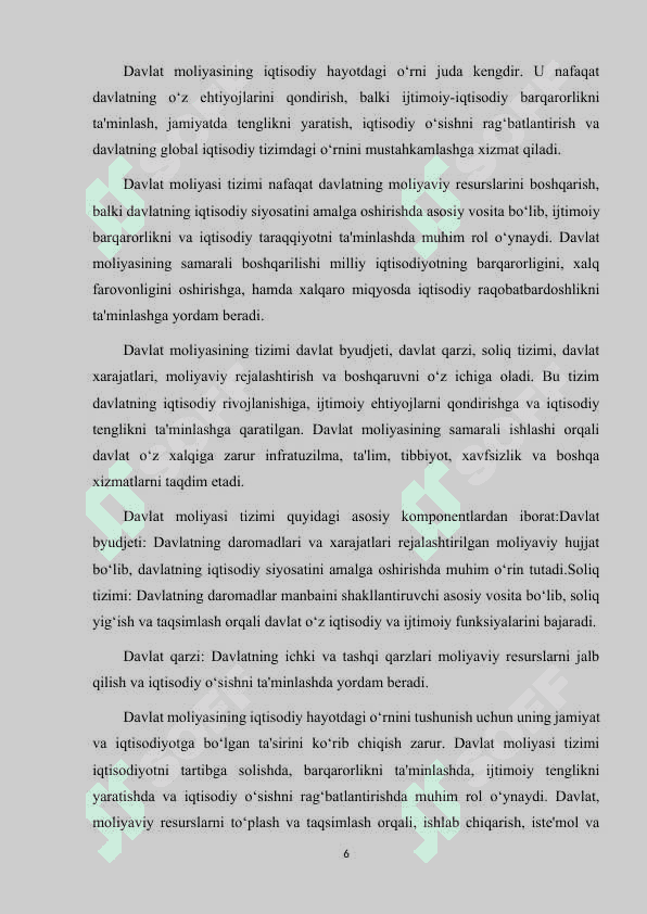 DAVLAT MOLIYASI VA UNING TUZILISHI 6