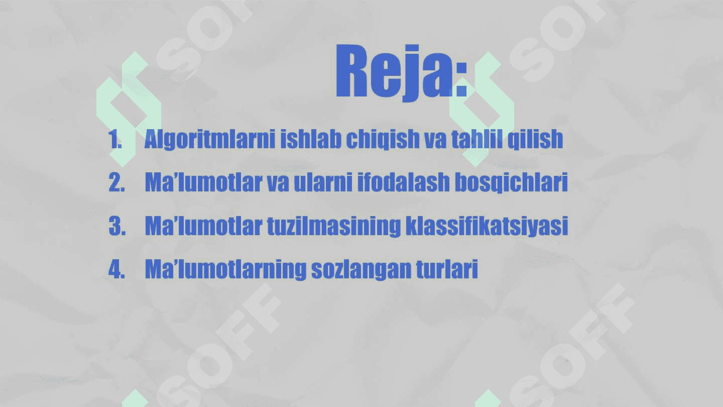 Ma’lumot abstrakt tuzilmalari 2