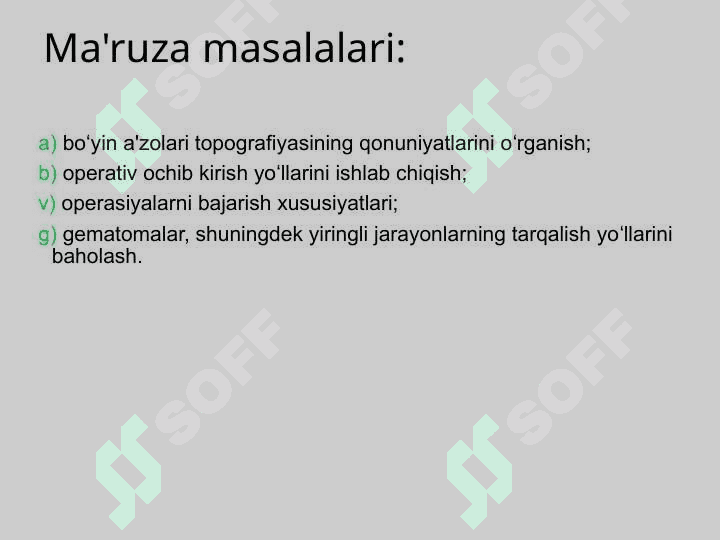 Boʻyin sohasining klinik anatomiyasi. 3