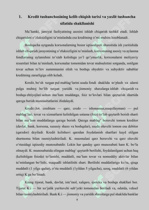 Kredit va uning hozirgi zamon shakllari 4