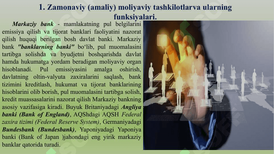 Zamonaviy moliyaviy tashkilotlar 2