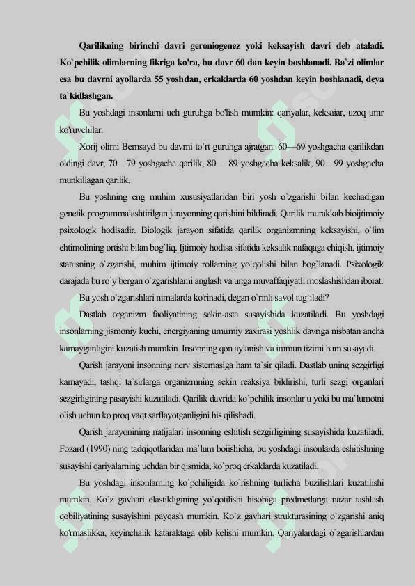 Keksayish va keksalik 2