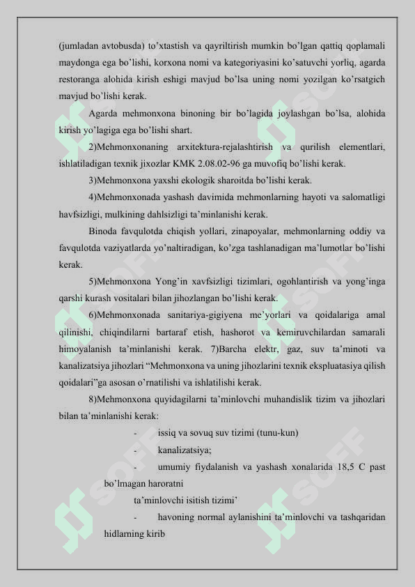 Меhmonxonalarning turizm sohasidagi o’rni 5