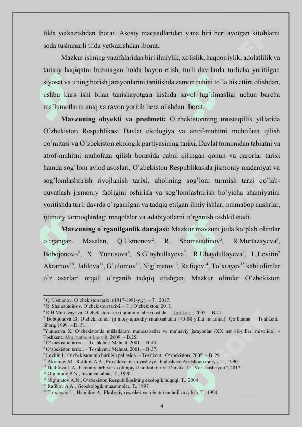 O’zbekistonda atrof-muhitni muhofaza qilish va sog’lomlashtirish yo’lidagi ijtimoiy-siyosiy jarayonlar tarixi 4