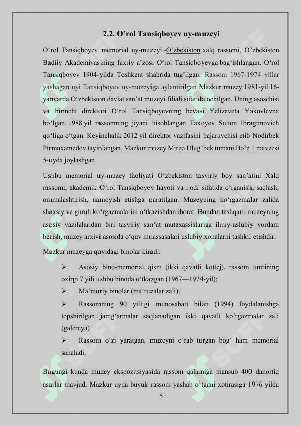 Muzeyshunoslik amaliyoti 5
