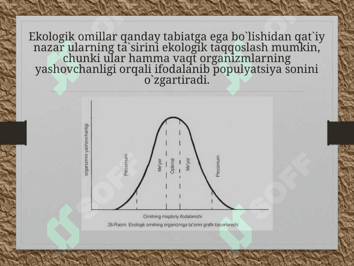 Ekologik omillarning biofizik nuqtai nazardan o’rganish 6