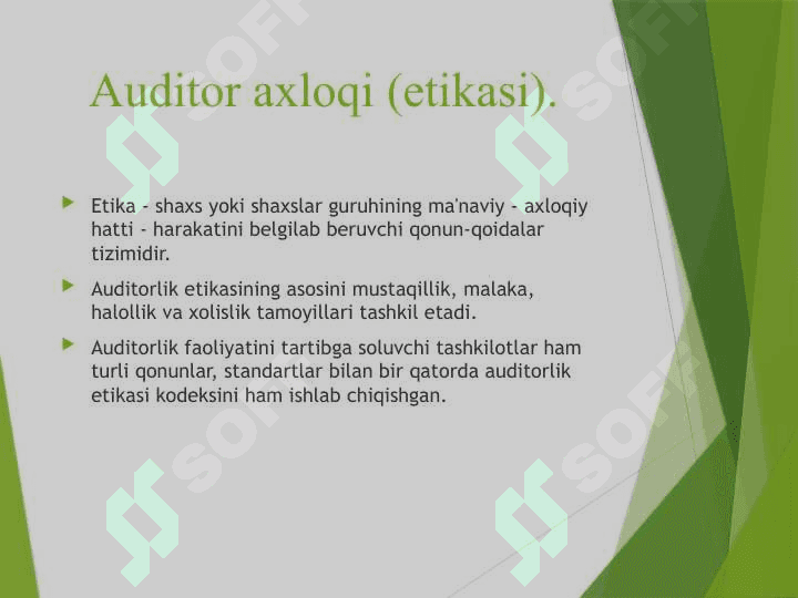 Auditorlik kasbiga axloqiy talablar 2
