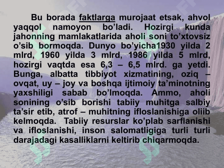 Atrof muhit global muammolari 6