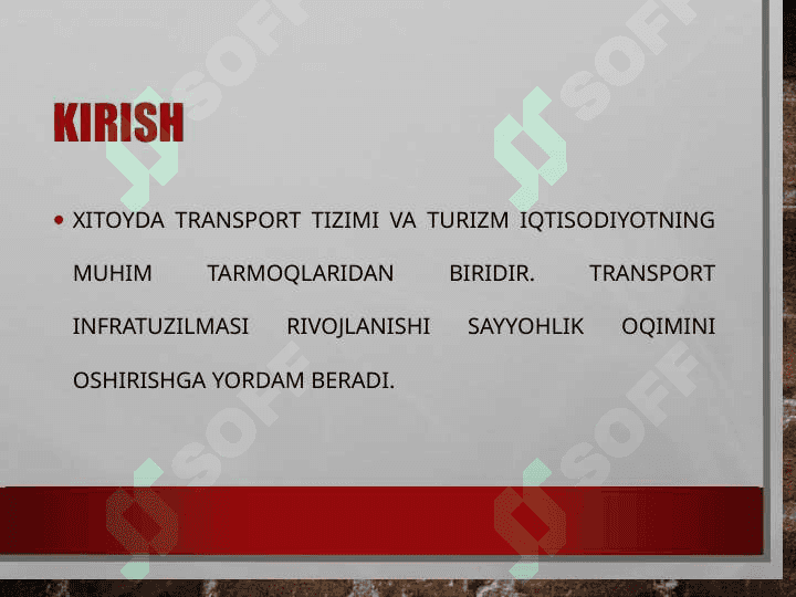 Xitoyda Transport va Turizm 2