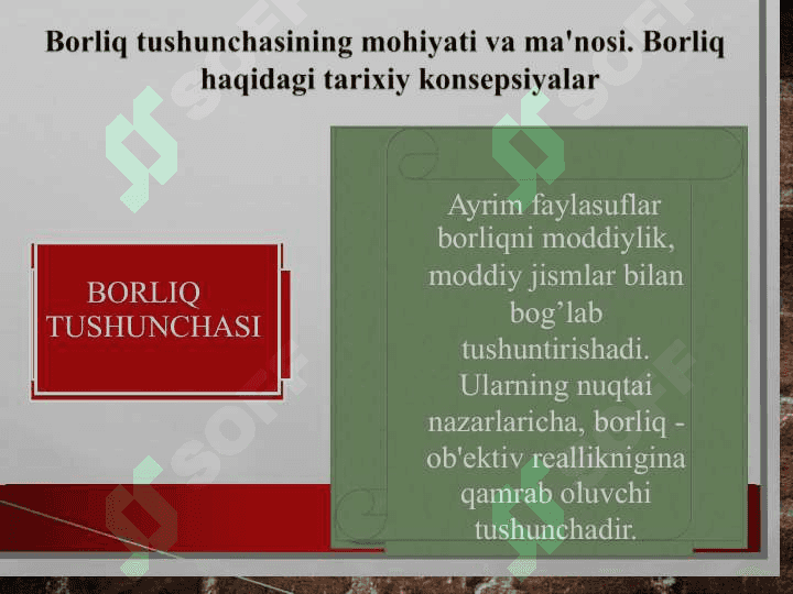 Borliq falsafasi (Ontologiya) 2