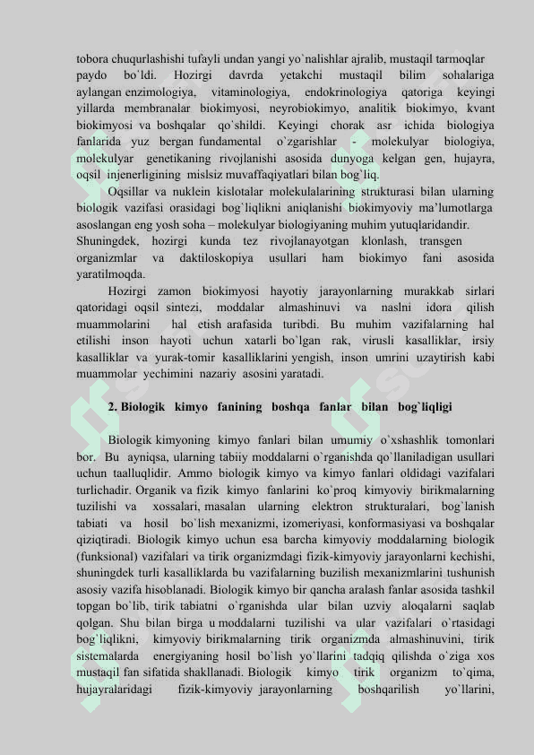 Biokimyo va molekulyar biologiya faniga kirish 4