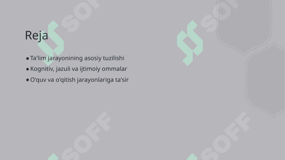 Taʼlim jarayonining psixologik asoslari 2
