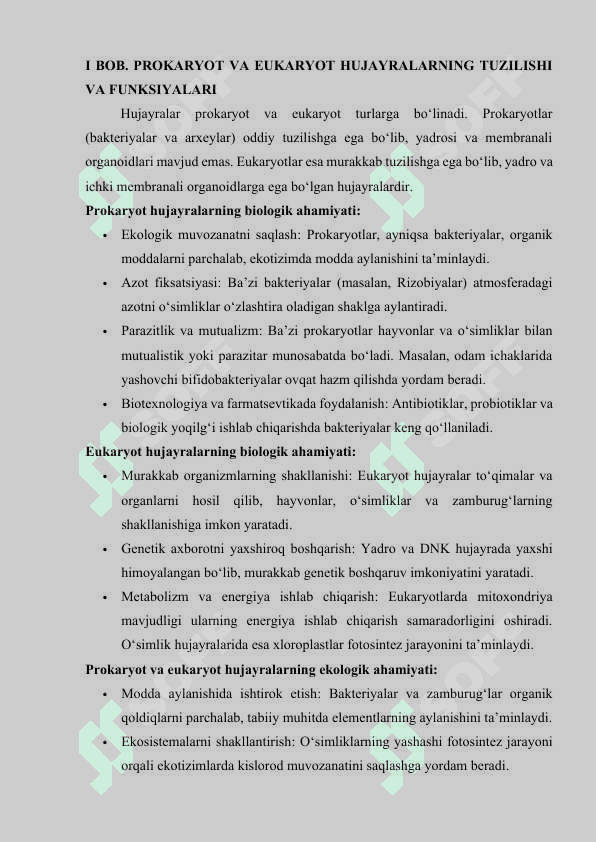 Prokaryot va Eukaryot Hujayralar 8