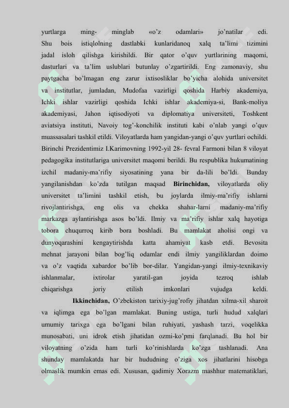 O’ZBEKISTON RESPUBLIKASIDA TA’LIM SOHASIDA AMALGA OSHIRILGAN ISLOHOTLAR 3