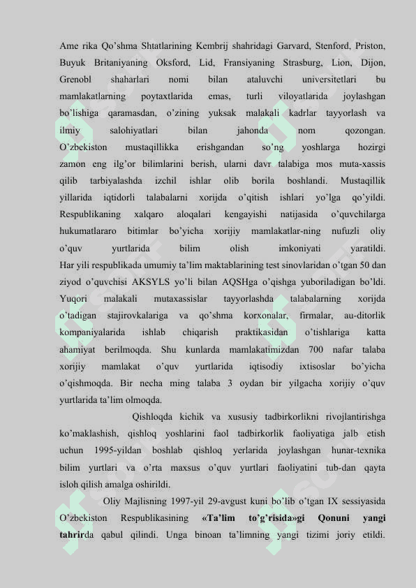 O’ZBEKISTON RESPUBLIKASIDA TA’LIM SOHASIDA AMALGA OSHIRILGAN ISLOHOTLAR 5
