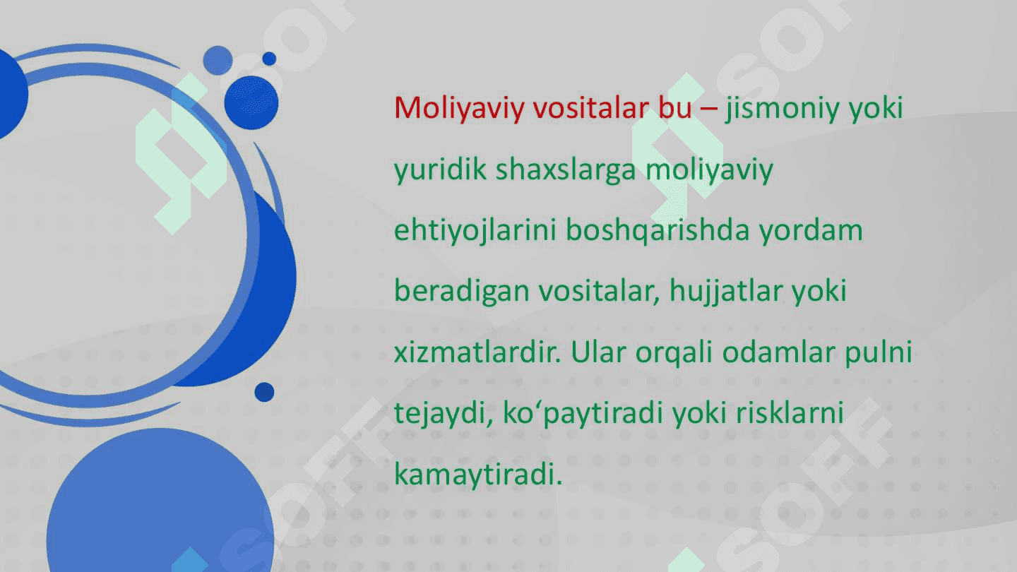 Shaxsiy moliya boshqaruvida moliyaviy vositalar 2
