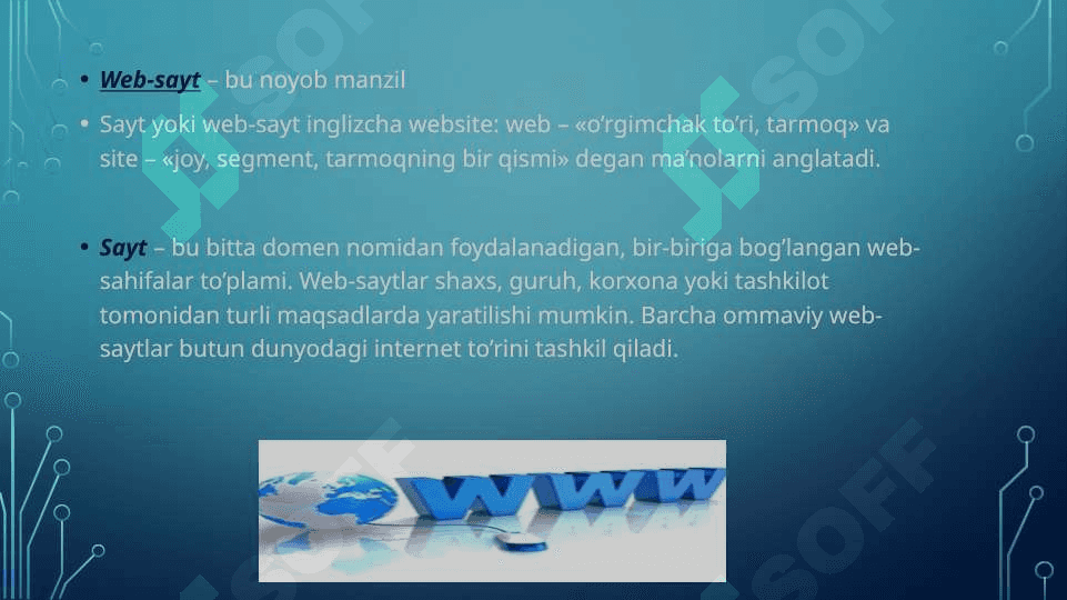 Web sayt HAQIDA TUSHUNCHA 5