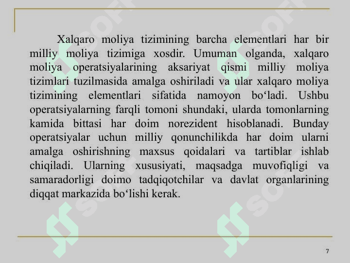 XAlqaro Moliya Tizimi 7