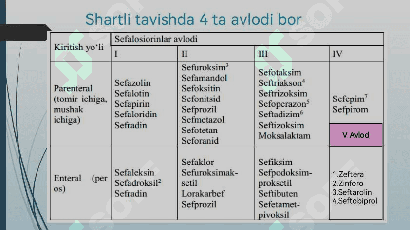 Sefalosparinlar yangi avlodi 3