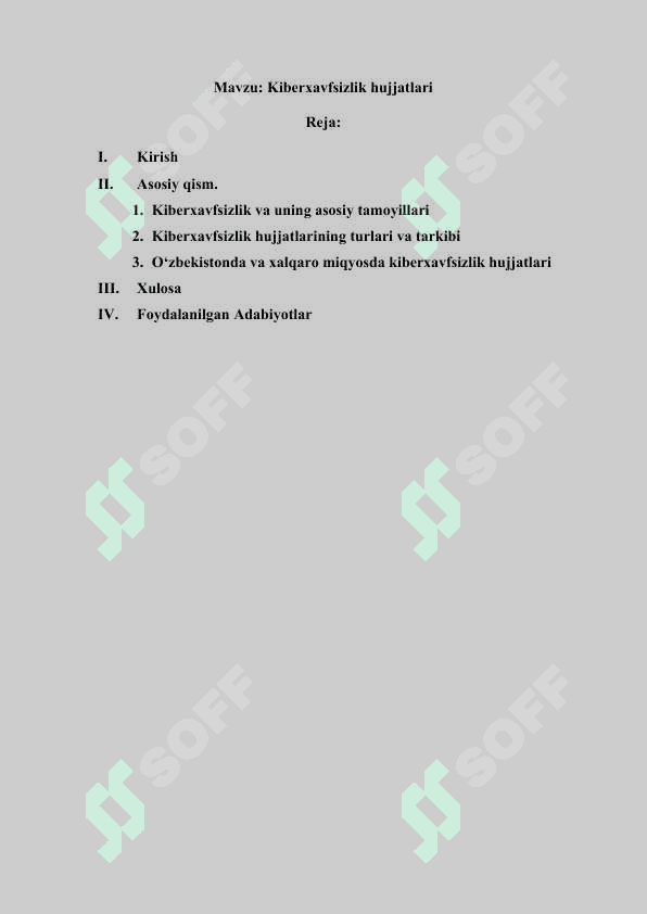 Kiberxavfsizlik hujjatlari 2