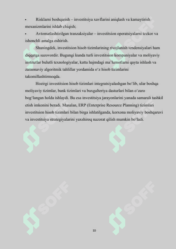 Investitsion hisob tizimini ishlab chiqish va loyihalash 8
