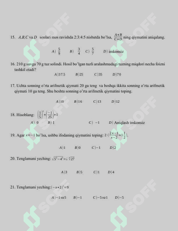 Test-4 matematika 3