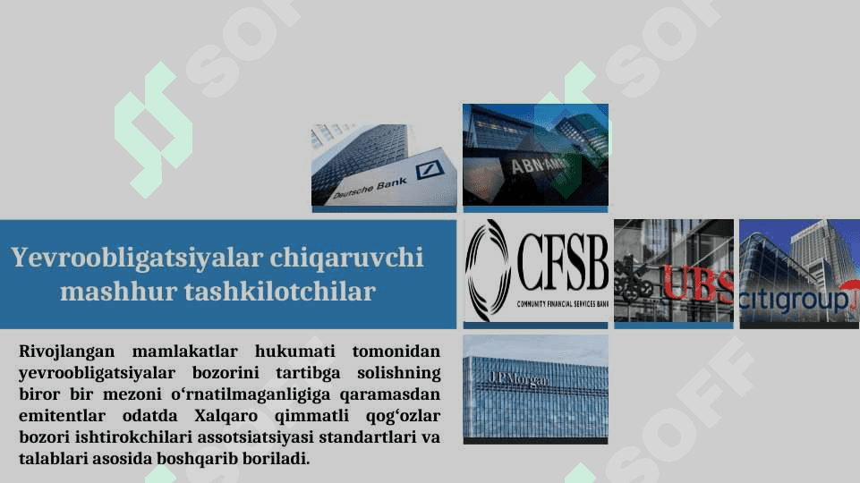 XALQARO QIMMATLI QOGʻOZLAR BOZORINING AMAL QILISH MEXANIZMI 6