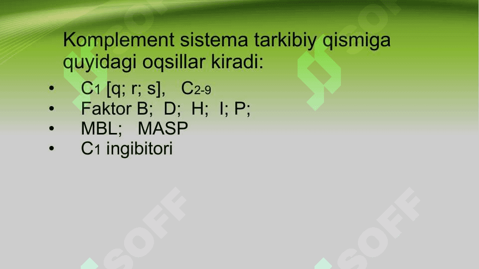 KOMPLEMENT SISTEMA . Komplement kaskad tizim 4
