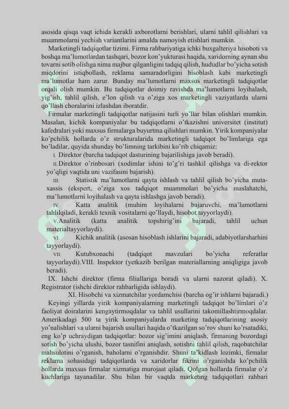 Marketingda axborotlar tizimi 8