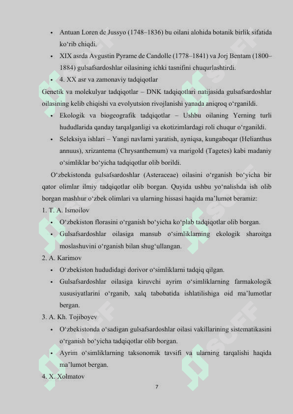 Gulsafsardoshlar oilasi 7