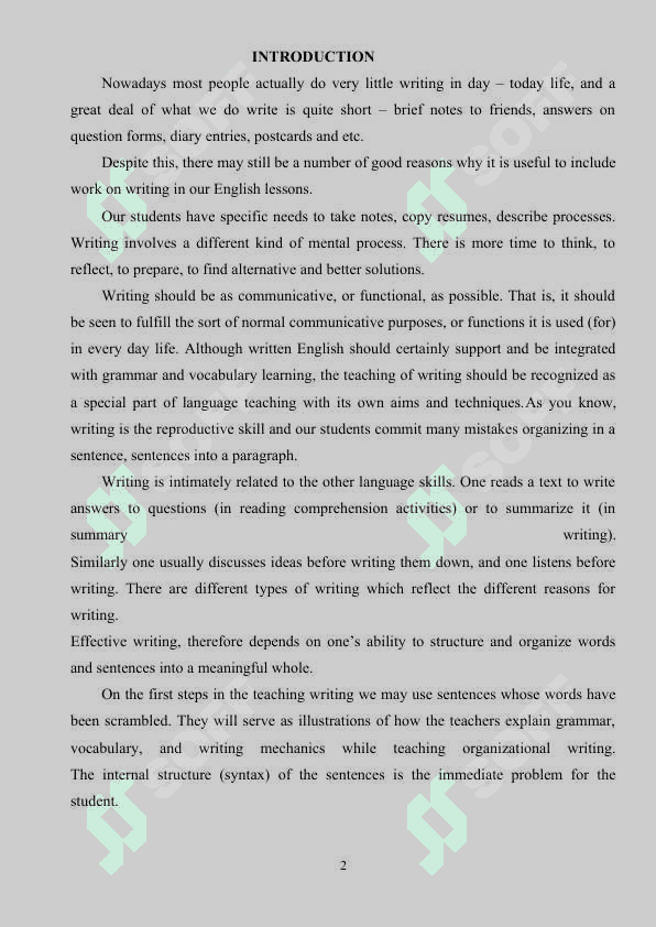 Developing writing skills of A2 level students with an essay 2