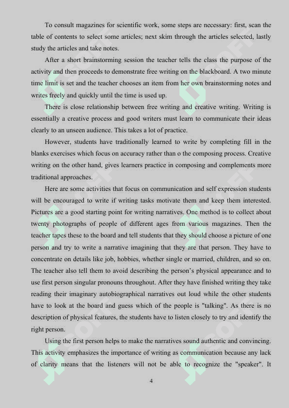 Developing writing skills of A2 level students with an essay 4
