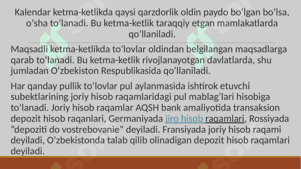 Pul aylanmasini tashkil etish 4
