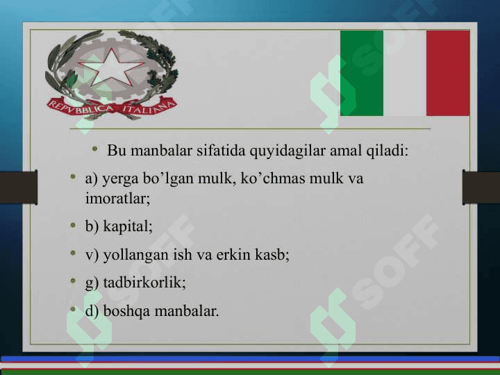 Italiya davlati haqida. 6