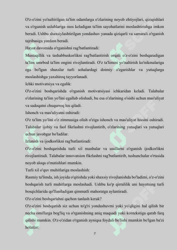 O’z-o’zini boshqarish va irodaviy jarayonlar 7