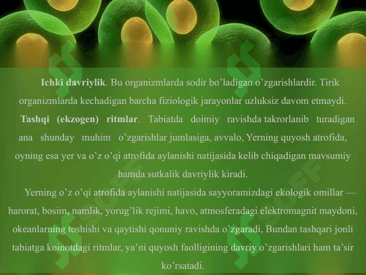 Biomaromlar va tirik organizmlarning xayotiy shakllari 4