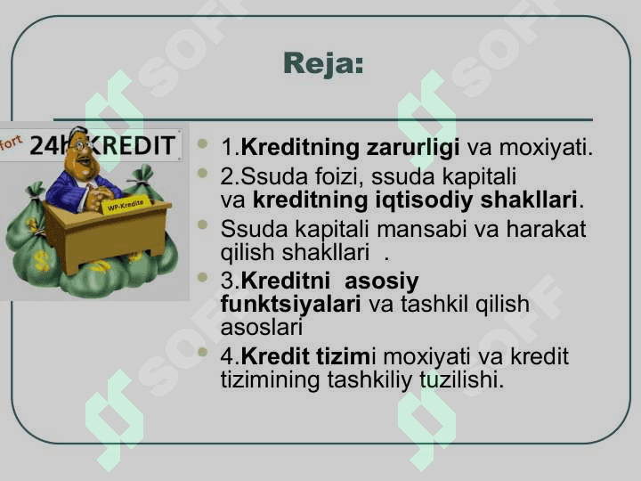 Kredit mexanizmi va uning elementlari 2