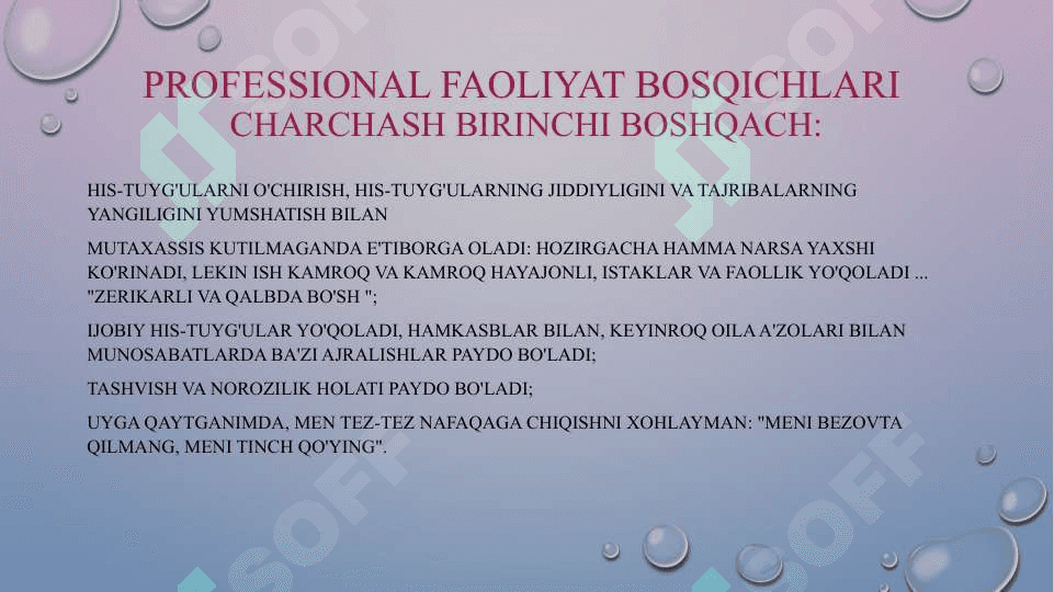 Kasbiy charchash sindromining oldini olish 4