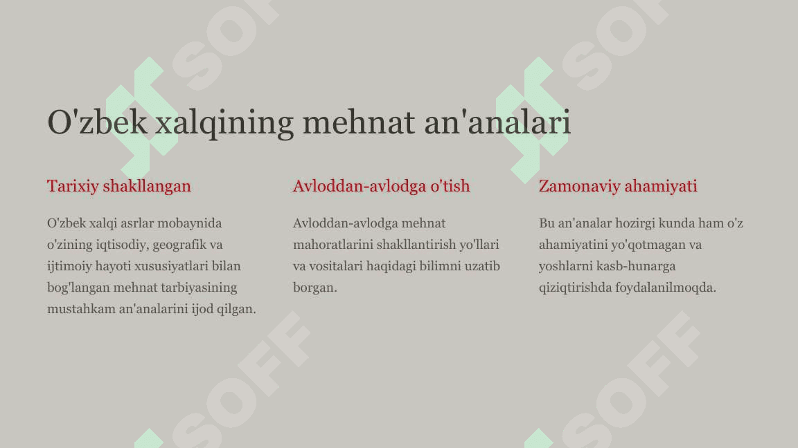 O‘quvchilarning mehnat tarbiyasida mehnat an’analarining o‘rni 6