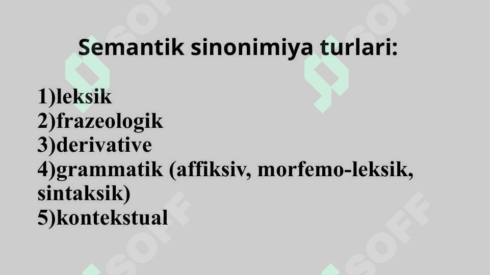 O‘zbek tilida sinonimiya va omonimiya. 8