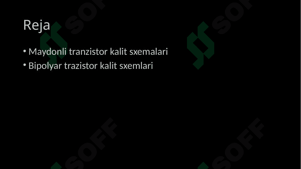 Maydonli va  Bipolyar tranzistor kalit sxemalari 2