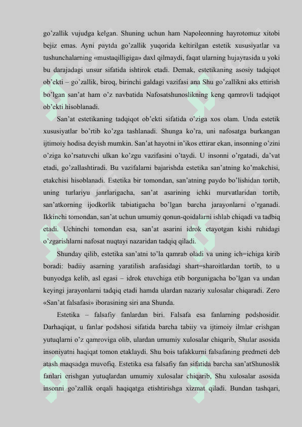 NAFOSAT FALSAFASI (ESTETIKA) 4