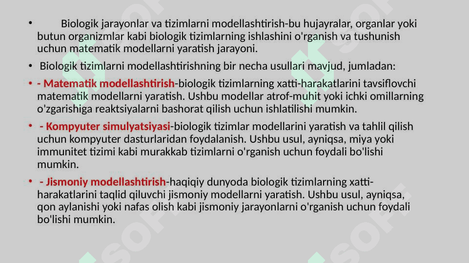 Matematik modellashtirish usullari 2