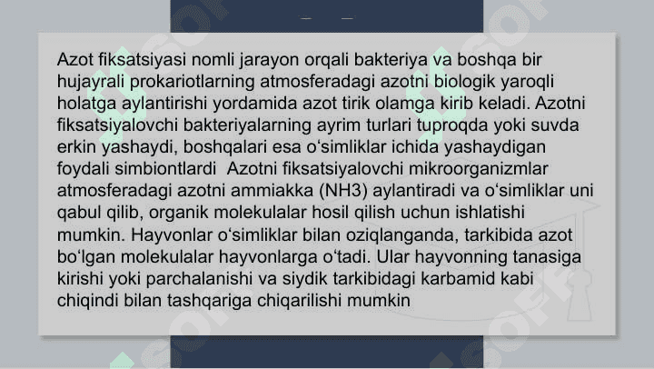 Tabiatda azot aylanishi 4