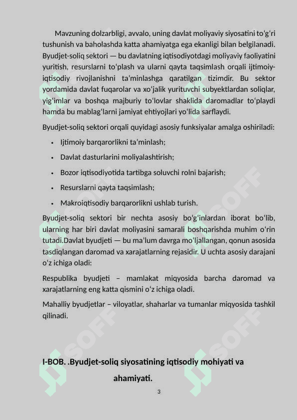 Byudjet-soliq sektori va uning tarkibi. 3