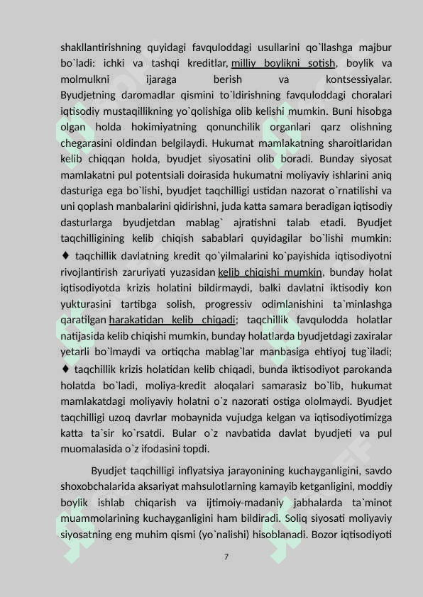 Byudjet-soliq sektori va uning tarkibi. 7