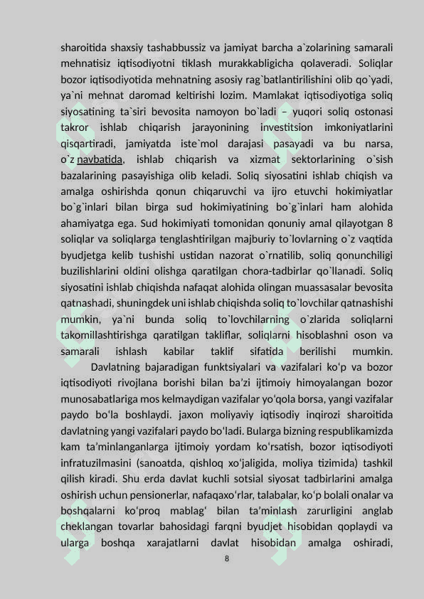 Byudjet-soliq sektori va uning tarkibi. 8