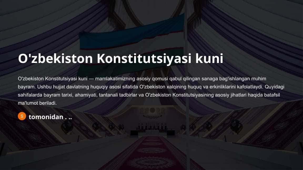 O'zbekiston Konstitutsiyasi kuni